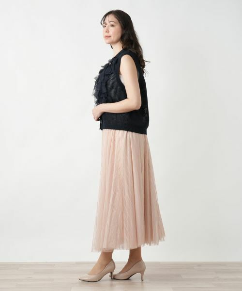Leilian PLUS HOUSE / レリアンプラスハウス ミニ・ひざ丈スカート | 【店舗人気】メッシュフレアスカート【BOURGE】 | 詳細13