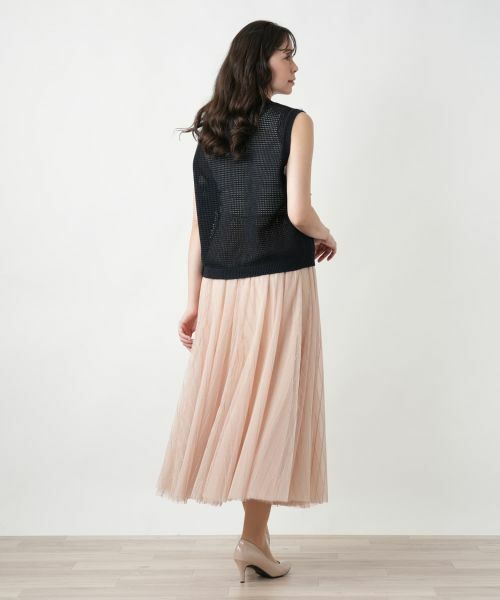 Leilian PLUS HOUSE / レリアンプラスハウス ミニ・ひざ丈スカート | 【店舗人気】メッシュフレアスカート【BOURGE】 | 詳細14