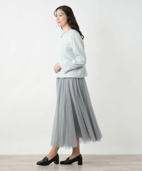 Leilian PLUS HOUSE / レリアンプラスハウス ミニ・ひざ丈スカート | 【店舗人気】メッシュフレアスカート【BOURGE】 | 詳細2