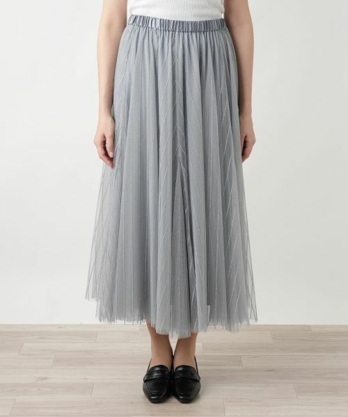 Leilian PLUS HOUSE / レリアンプラスハウス ミニ・ひざ丈スカート | 【店舗人気】メッシュフレアスカート【BOURGE】 | 詳細4