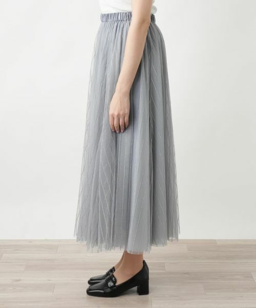 Leilian PLUS HOUSE / レリアンプラスハウス ミニ・ひざ丈スカート | 【店舗人気】メッシュフレアスカート【BOURGE】 | 詳細5