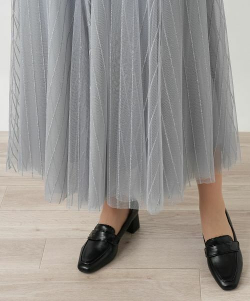 Leilian PLUS HOUSE / レリアンプラスハウス ミニ・ひざ丈スカート | 【店舗人気】メッシュフレアスカート【BOURGE】 | 詳細9