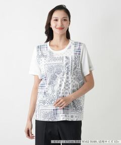綺麗 Leilian 13+ レリアン ペイズリー Tシャツ プラスハウス 店舗人気】フラワー刺繍Tシャツ|レリアン プラスハウス