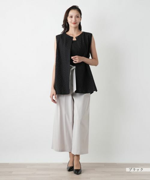 Leilian PLUS HOUSE / レリアンプラスハウス テーラードジャケット | レースベスト【Leilian WHITE LABEL】 | 詳細1