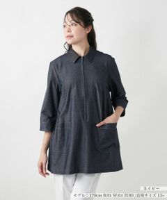 Leilian PLUS HOUSE / レリアンプラスハウス シャツ・ブラウス | 【店舗人気】ジップアップシャツ【Leilian WHITE LABEL】