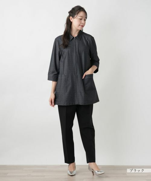 Leilian PLUS HOUSE / レリアンプラスハウス シャツ・ブラウス | 【店舗人気】ジップアップシャツ【Leilian WHITE LABEL】 | 詳細1