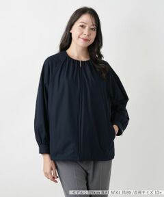 Leilian PLUS HOUSE / レリアンプラスハウス その他アウター | ノーカラージップブルゾン【Leilian WHITE LABEL】