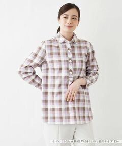 Leilian PLUS HOUSE / レリアンプラスハウス シャツ・ブラウス | チェックプルオーバーブラウス