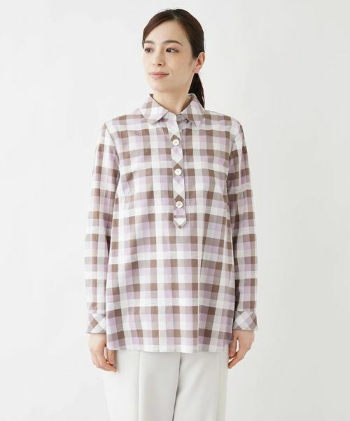 Leilian PLUS HOUSE / レリアンプラスハウス シャツ・ブラウス | チェックプルオーバーブラウス | 詳細5