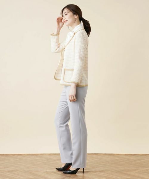 Leilian PLUS HOUSE / レリアンプラスハウス テーラードジャケット | 異素材トリムニットジャケット | 詳細2