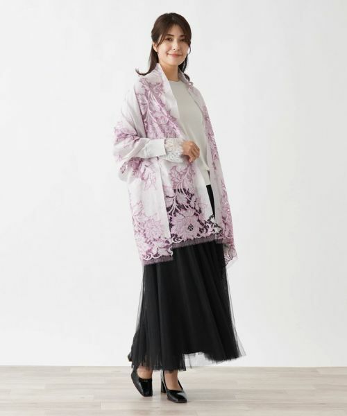 Leilian PLUS HOUSE / レリアンプラスハウス マフラー・ショール・スヌード・ストール | フラワー柄ストール | 詳細1