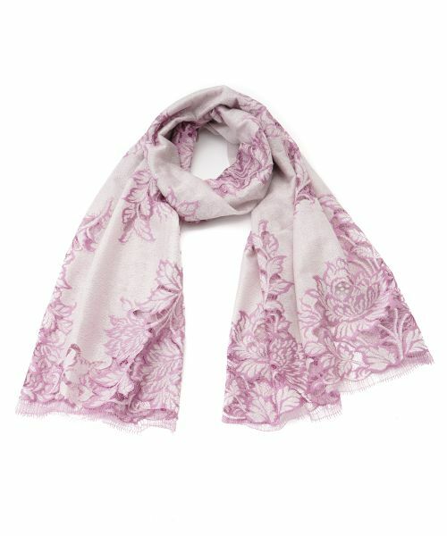 Leilian PLUS HOUSE/レリアンプラスハウス フラワー柄ストール ピンク系 その他 Leilian PLUS HOUSE/レリアンプラスハウス フラワー柄ストール ピンク系 その他