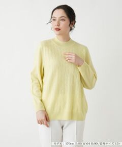 Leilian PLUS HOUSE / レリアンプラスハウス ニット・セーター | カシミヤ編地切替ハイネックニット