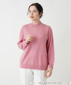 Leilian PLUS HOUSE / レリアンプラスハウス ニット・セーター | カシミヤ編地切替ハイネックニット