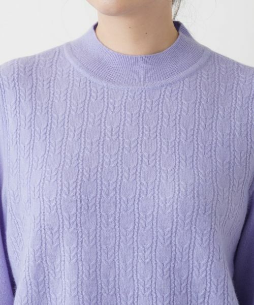 Leilian PLUS HOUSE / レリアンプラスハウス ニット・セーター | カシミヤ編地切替ハイネックニット | 詳細16