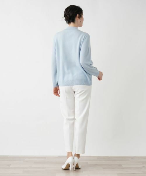Leilian PLUS HOUSE / レリアンプラスハウス ニット・セーター | カシミヤ編地切替ハイネックニット | 詳細3