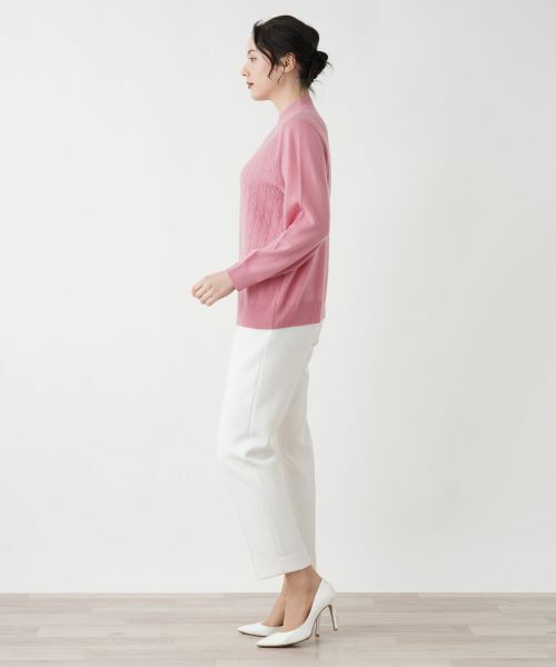 Leilian PLUS HOUSE / レリアンプラスハウス ニット・セーター | カシミヤ編地切替ハイネックニット | 詳細5