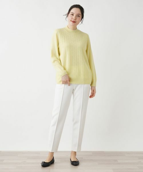 Leilian PLUS HOUSE / レリアンプラスハウス ニット・セーター | カシミヤ編地切替ハイネックニット | 詳細7