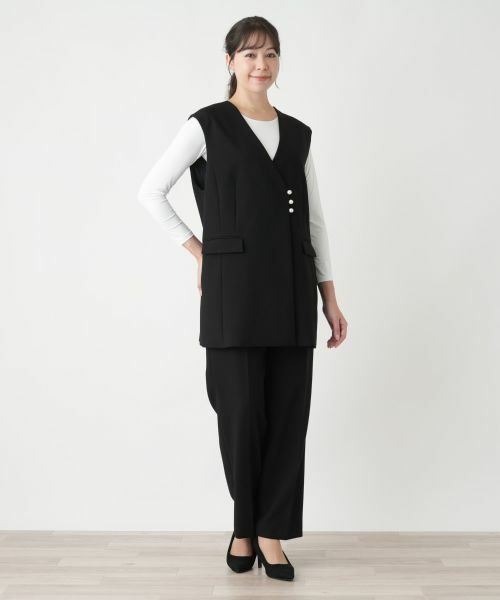 Leilian PLUS HOUSE / レリアンプラスハウス テーラードジャケット | Vネックベスト【Leilian WHITE LABEL】【BOURGE】 | 詳細1