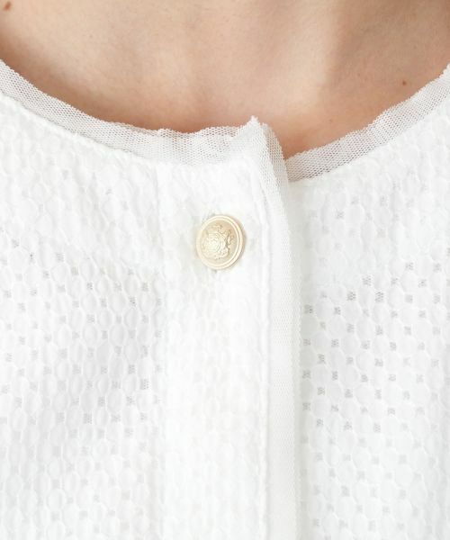 美品 Leilian レリアンプラスハウス 15+ 総レースノーカラージャケット 店舗人気】ノーカラージャケット【BOURGE】|レリアン プラス