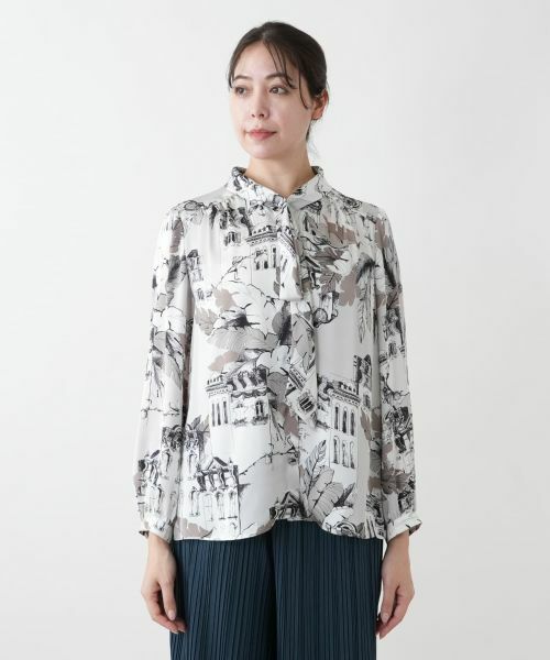 Leilian PLUS HOUSE / レリアンプラスハウス シャツ・ブラウス | 【店舗人気】プリントボウタイ風ブラウス【ROCHAS Premiere】 | 詳細4