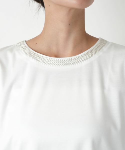Leilian PLUS HOUSE / レリアンプラスハウス カットソー | 【店舗人気】ネックライン刺繍プルオーバー | 詳細14