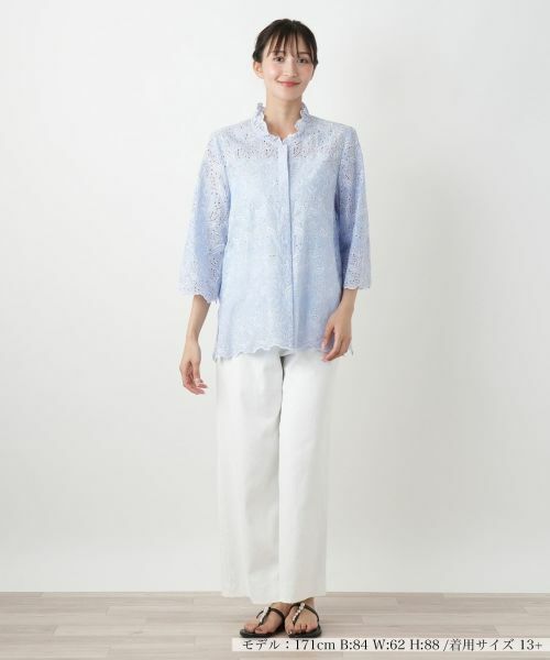 Leilian PLUS HOUSE / レリアンプラスハウス シャツ・ブラウス | 【店舗人気】カットワークレースブラウス | 詳細4