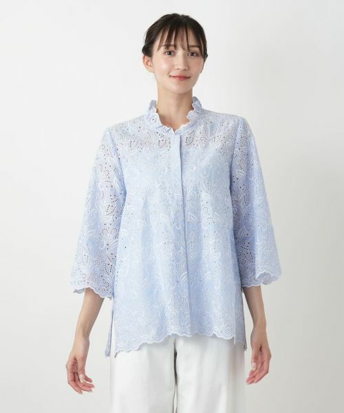 Leilian PLUS HOUSE / レリアンプラスハウス シャツ・ブラウス | 【店舗人気】カットワークレースブラウス | 詳細7