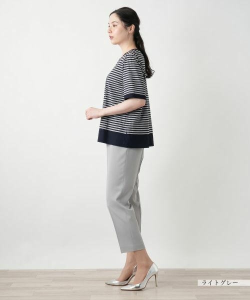 Leilian PLUS HOUSE / レリアンプラスハウス Tシャツ | 刺繍ボーダーTシャツ | 詳細5