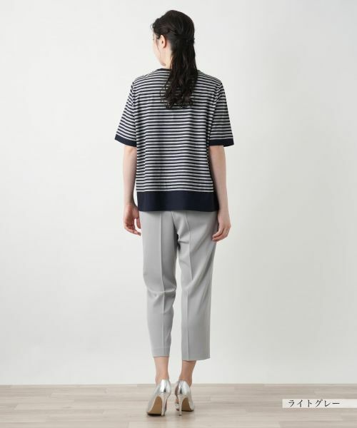 Leilian PLUS HOUSE / レリアンプラスハウス Tシャツ | 刺繍ボーダーTシャツ | 詳細6