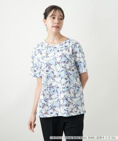 セール】 幾何学ボーダーカットソー【Leilian WHITE LABEL】 （T