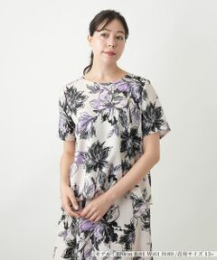 Leilian PLUS HOUSE / レリアンプラスハウス シャツ・ブラウス | 花柄クルーネックブラウス