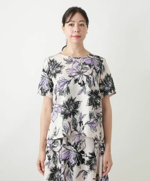 Leilian PLUS HOUSE / レリアンプラスハウス シャツ・ブラウス | 花柄クルーネックブラウス | 詳細4