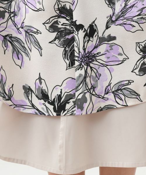 Leilian PLUS HOUSE / レリアンプラスハウス ミニ・ひざ丈スカート | 花柄フレアスカート | 詳細10