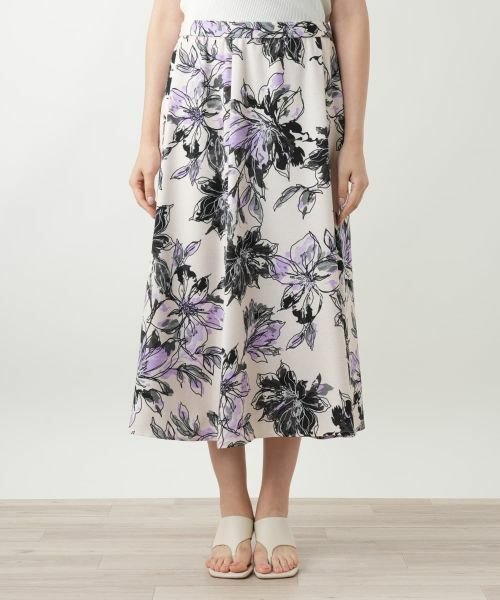 Leilian PLUS HOUSE / レリアンプラスハウス ミニ・ひざ丈スカート | 花柄フレアスカート | 詳細4