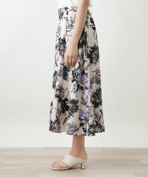 Leilian PLUS HOUSE / レリアンプラスハウス ミニ・ひざ丈スカート | 花柄フレアスカート | 詳細5