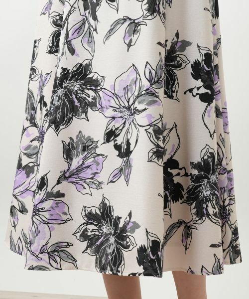 Leilian PLUS HOUSE / レリアンプラスハウス ミニ・ひざ丈スカート | 花柄フレアスカート | 詳細8