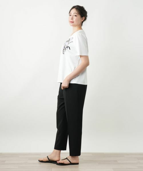 Leilian PLUS HOUSE / レリアンプラスハウス Tシャツ | 花柄クルーネックカットソー | 詳細2