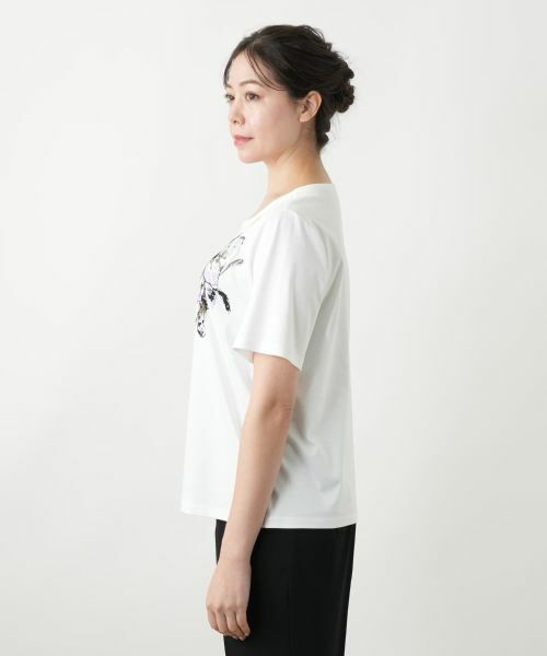 Leilian PLUS HOUSE / レリアンプラスハウス Tシャツ | 花柄クルーネックカットソー | 詳細5