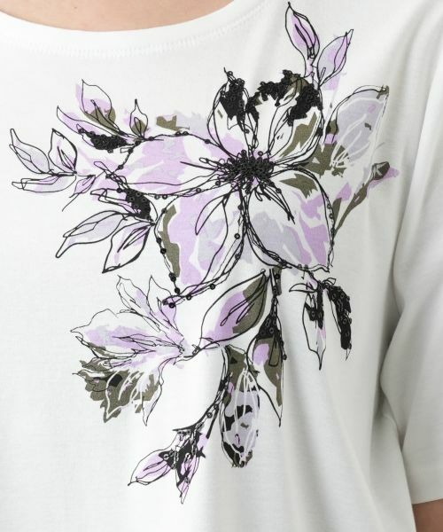 Leilian PLUS HOUSE / レリアンプラスハウス Tシャツ | 花柄クルーネックカットソー | 詳細9