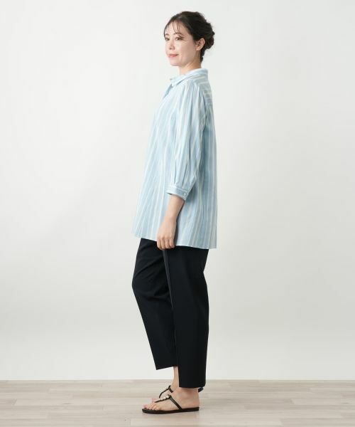 Leilian PLUS HOUSE / レリアンプラスハウス シャツ・ブラウス | ストライプ七分袖ブラウス | 詳細2