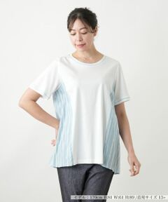 Leilian PLUS HOUSE / レリアンプラスハウス カットソー | ストライプ切替カットソー