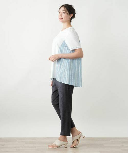 Leilian PLUS HOUSE / レリアンプラスハウス カットソー | ストライプ切替カットソー | 詳細2