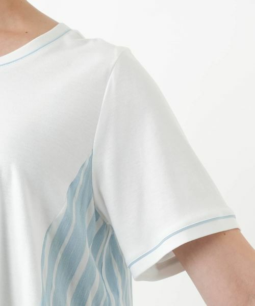 Leilian PLUS HOUSE / レリアンプラスハウス カットソー | ストライプ切替カットソー | 詳細9