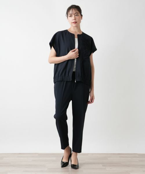 Leilian PLUS HOUSE / レリアンプラスハウス テーラードジャケット | 刺繍ジップベスト【Leilian WHITE LABEL】 | 詳細1