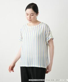 Leilian PLUS HOUSE / レリアンプラスハウス シャツ・ブラウス | マルチストライプブラウス【Leilian WHITE LABEL】