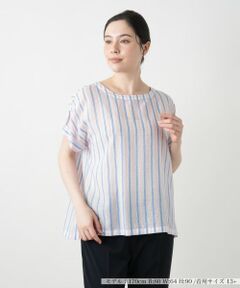 Leilian PLUS HOUSE / レリアンプラスハウス シャツ・ブラウス | マルチストライプブラウス【Leilian WHITE LABEL】