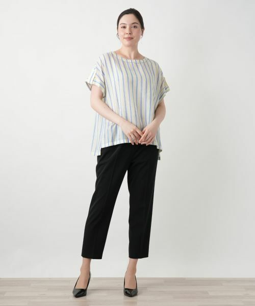 Leilian PLUS HOUSE / レリアンプラスハウス シャツ・ブラウス | マルチストライプブラウス【Leilian WHITE LABEL】 | 詳細1