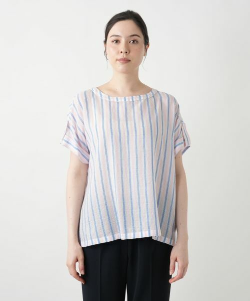 Leilian PLUS HOUSE / レリアンプラスハウス シャツ・ブラウス | マルチストライプブラウス【Leilian WHITE LABEL】 | 詳細7