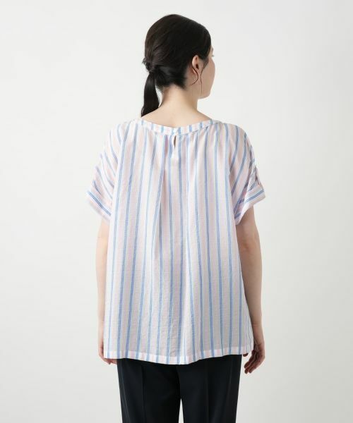 Leilian PLUS HOUSE / レリアンプラスハウス シャツ・ブラウス | マルチストライプブラウス【Leilian WHITE LABEL】 | 詳細9